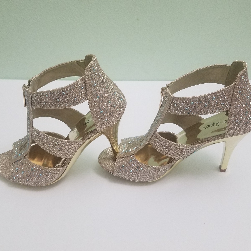 Silver Slippers High Heels